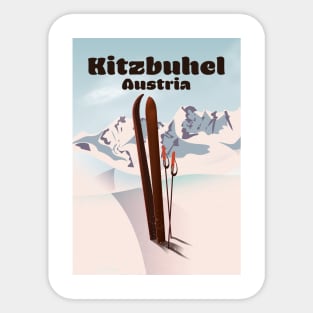 Kitzbuhel Austrian ski poster Sticker